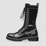 studded black combat boots image